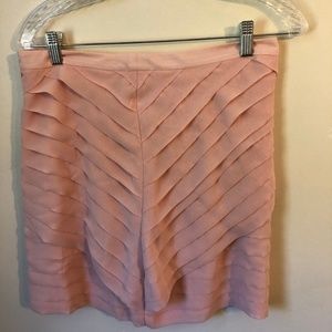 New York & Company Pink Skirt with Diagonal Pleats